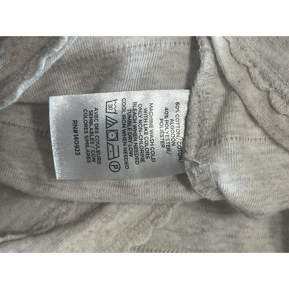 Loft  Short Sleeved Top With Scallop Stripes M Heathered Oatmeal stretch NWOT - Picture 3 of 5